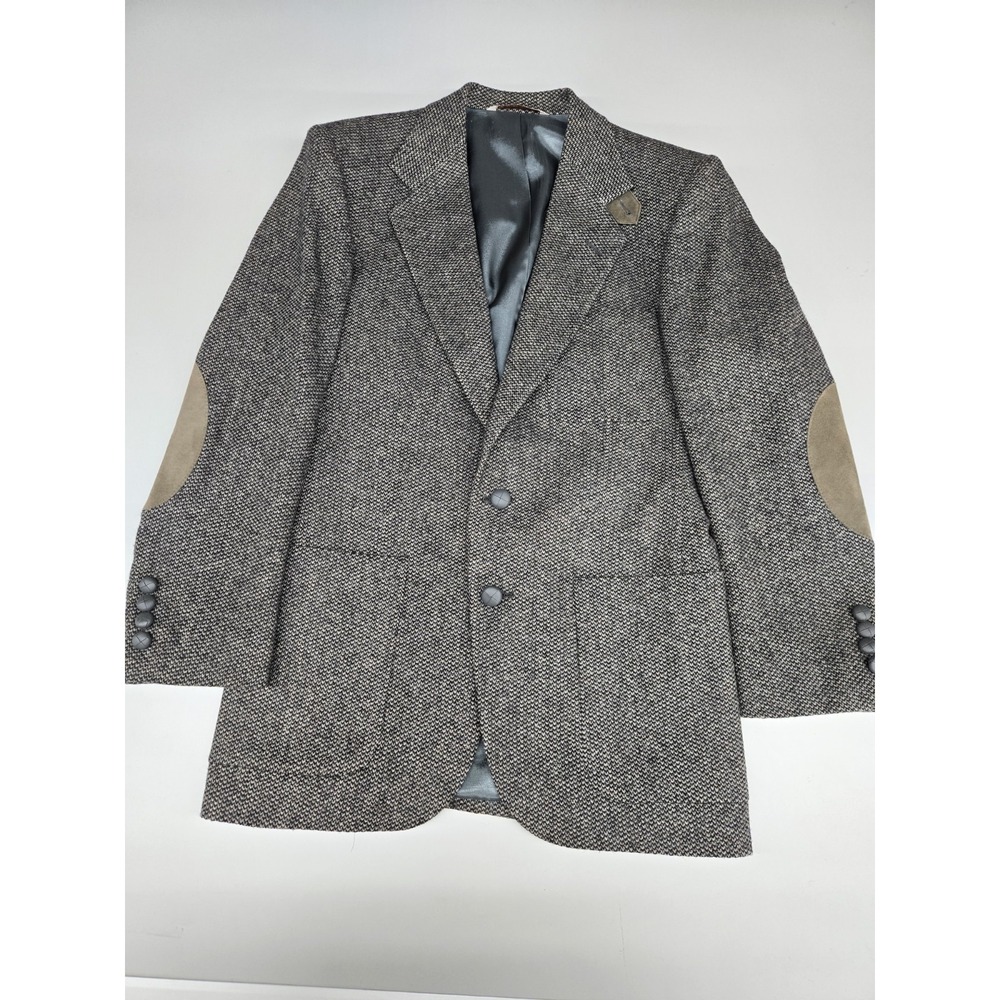 Stafford 50% Wool / 50% Lambs Wool‎ Sport Coat Size 36R Elbow Patch Made In USA